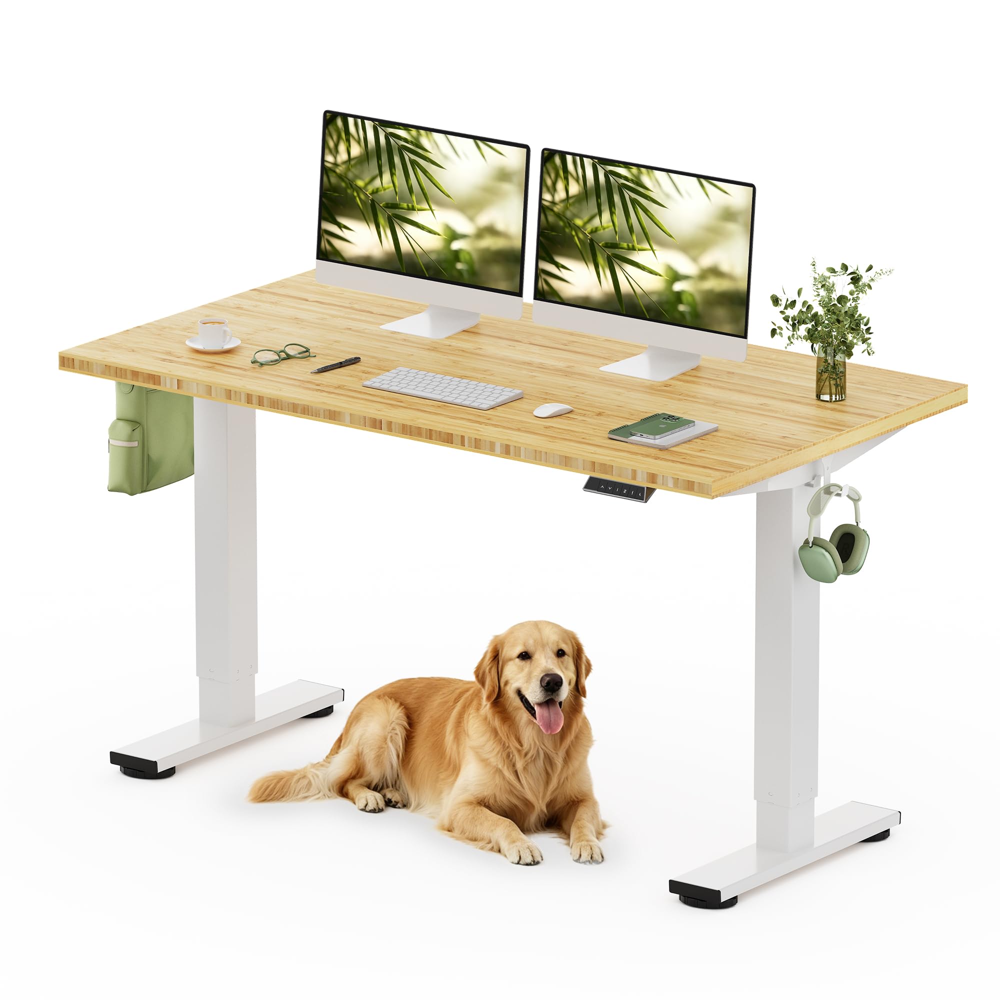 FLEXISPOT Adjustable Desk, Electric Bamboo Standing Desk Sit Stand